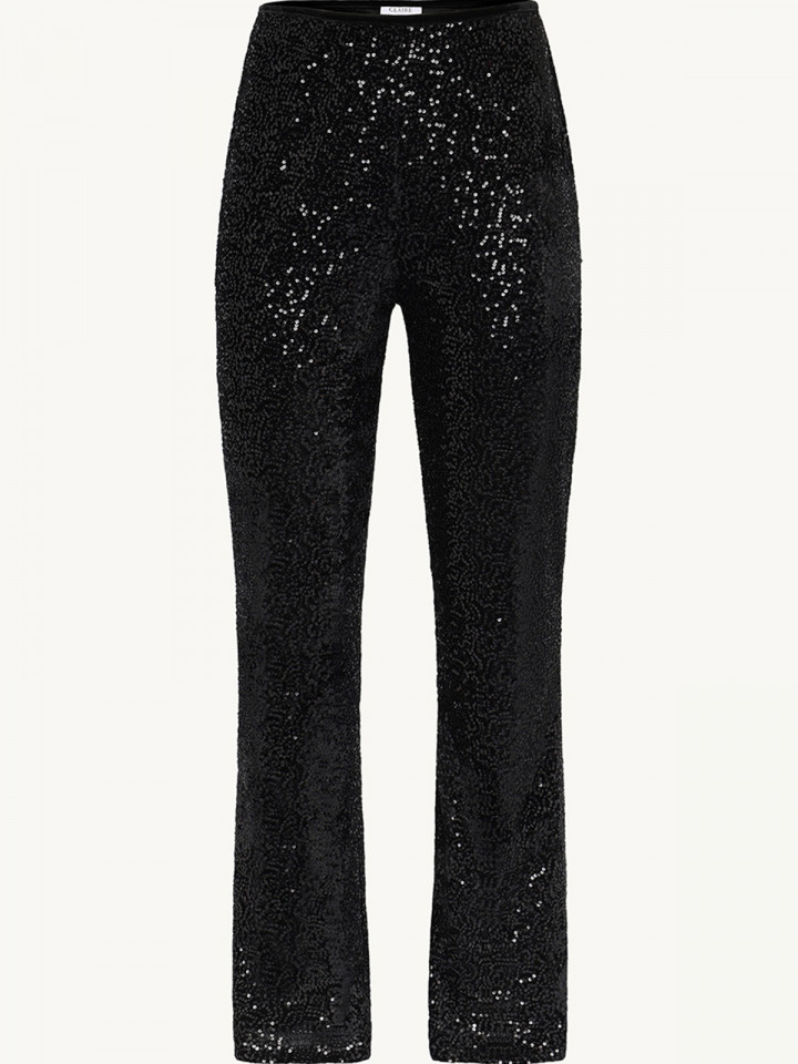 Stretchiga paljettbyxor svart från Claire