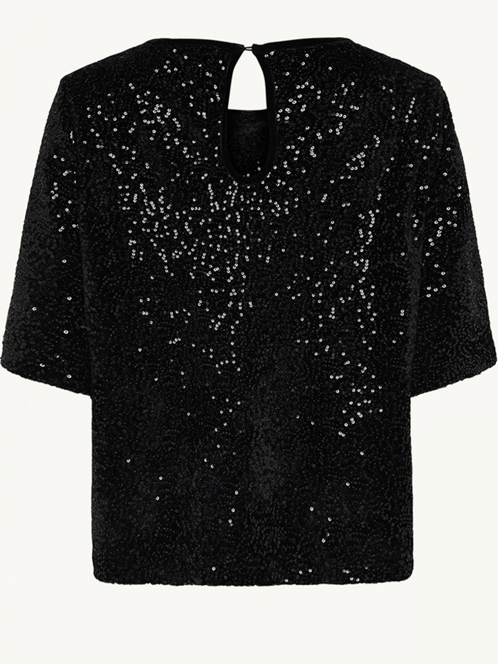 Stretchig paljettopp svart från Claire