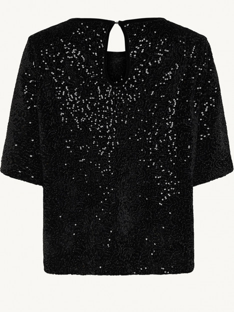 Stretchig paljettopp svart från Claire