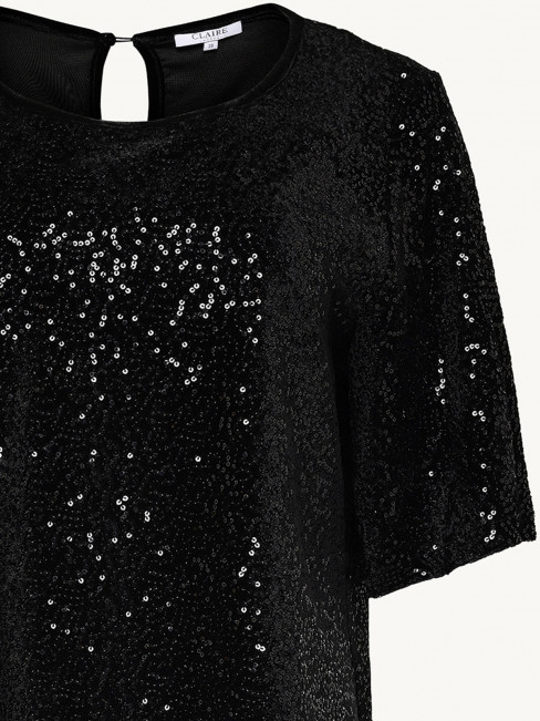 Stretchig paljettopp svart från Claire 2