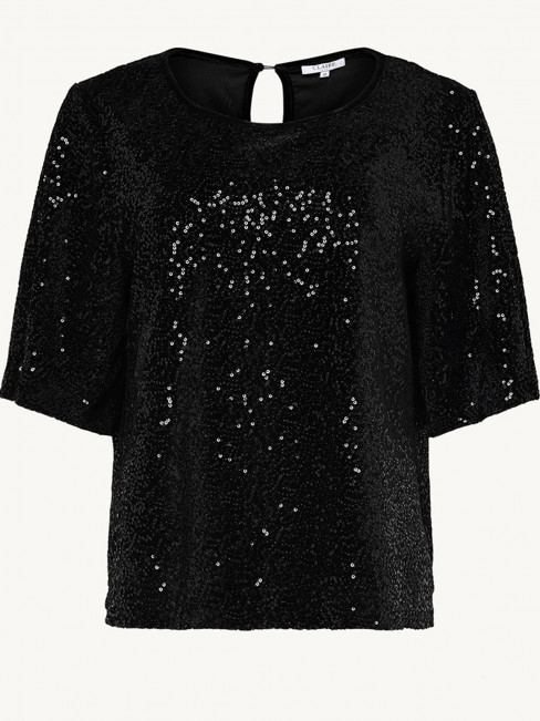 Stretchig paljettopp svart från Claire
