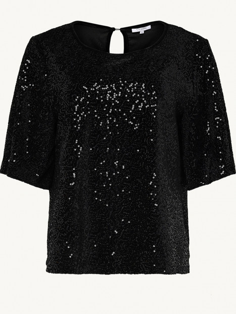 Stretchig paljettopp svart från Claire
