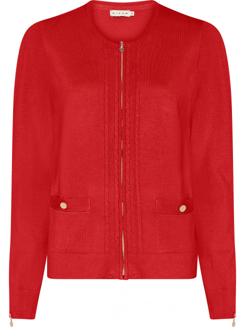 Kofta med zip klarröd från Micha