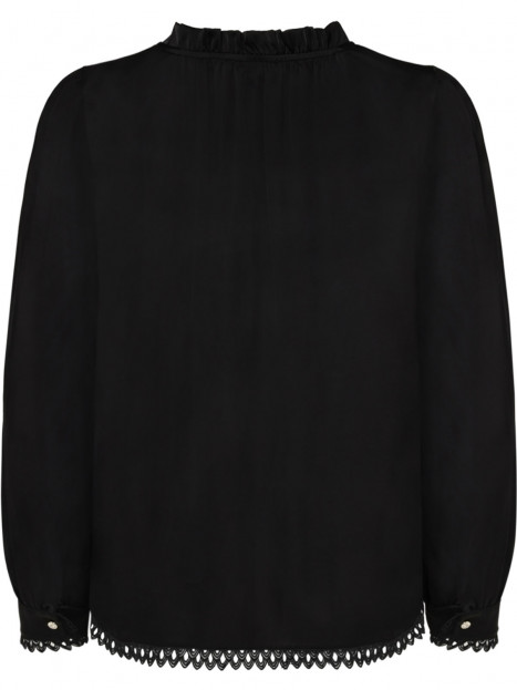 Satinblus svart med strassknappar från Claire