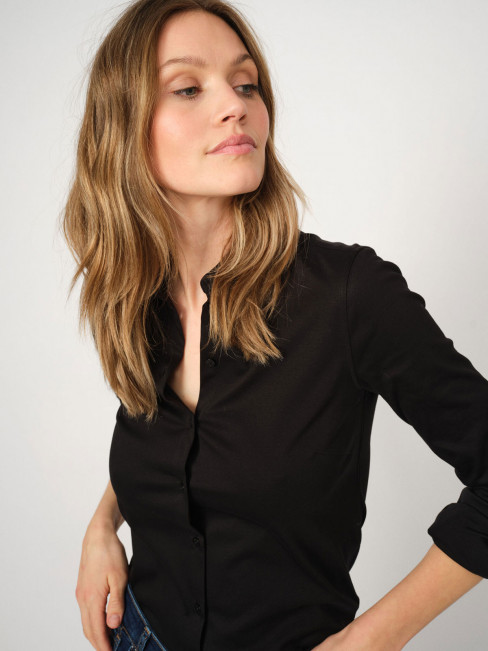 Trikåskjorta Tina svart från Mos Mosh 2