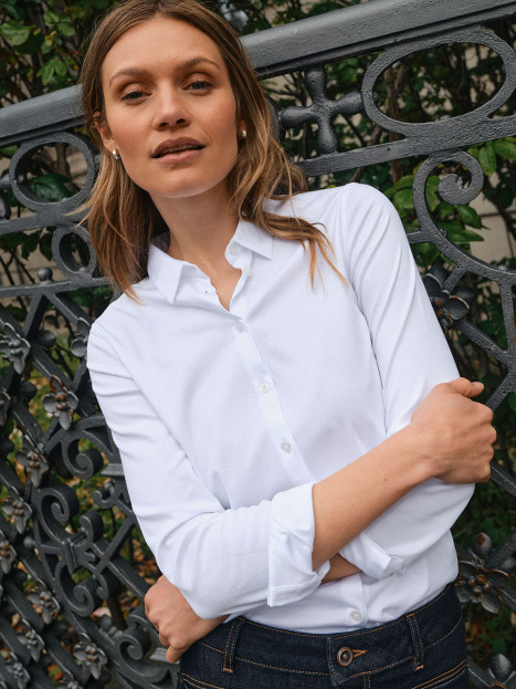 Trikåskjorta Tina vit från Mos Mosh