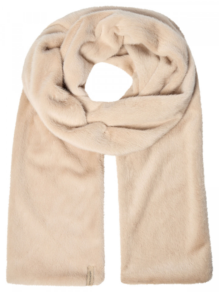 Halsduk i fuskpäls Vendla creme från SoyaConcept