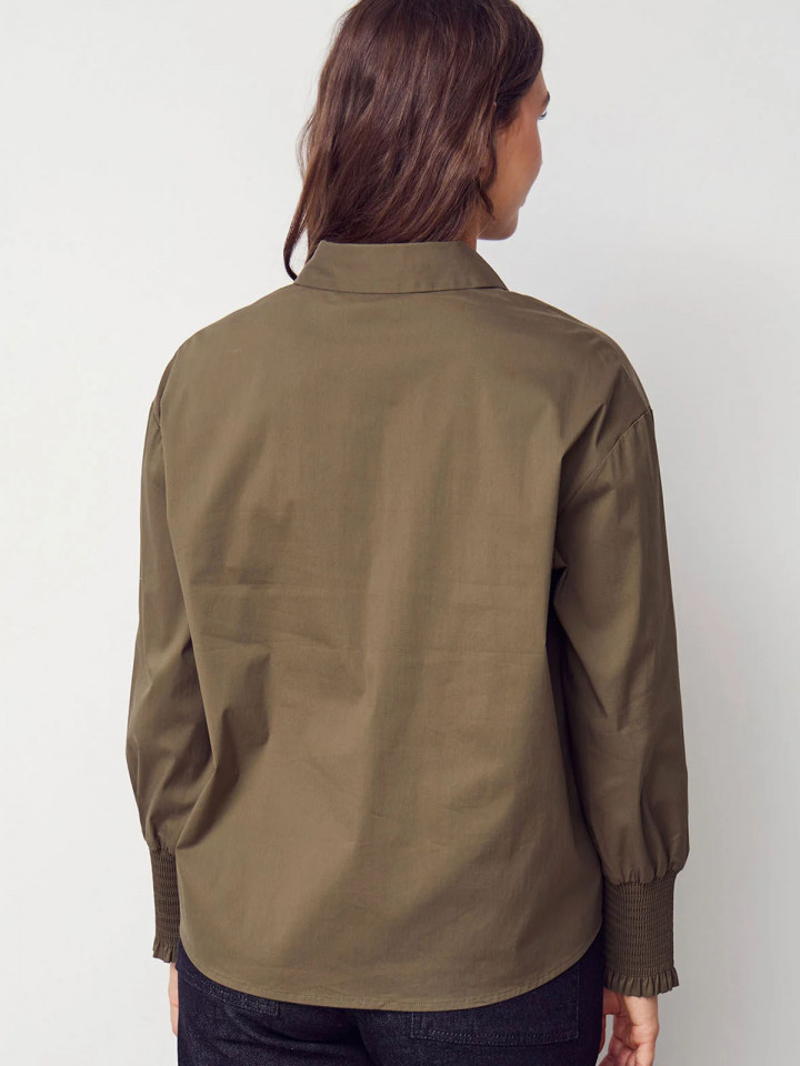 Bomullsskjorta Sigga Wide kakigrön...