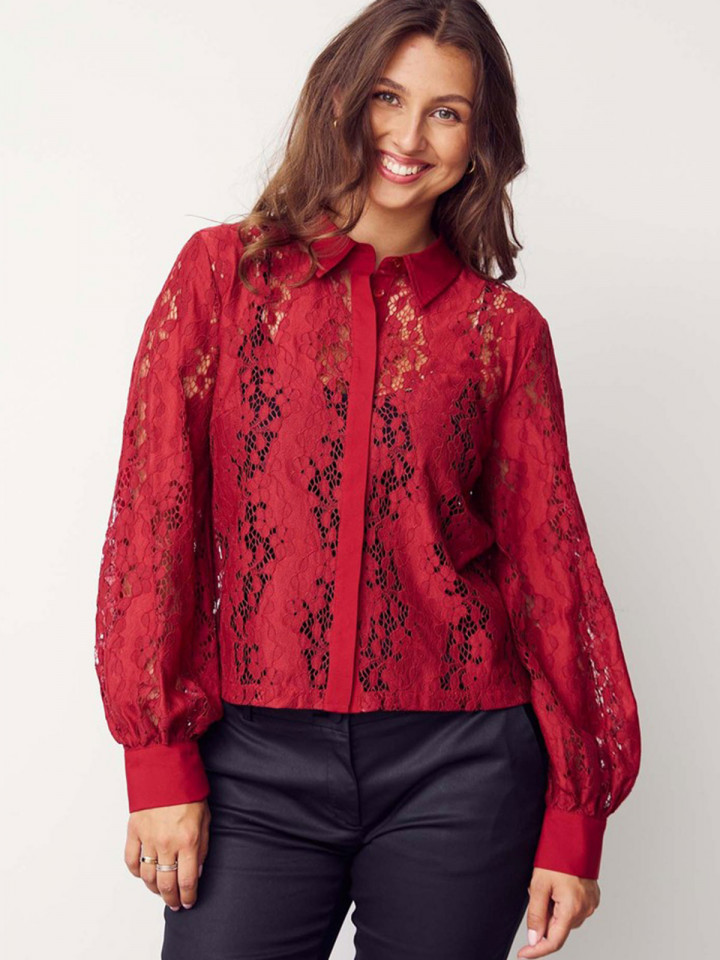 Spetsblus Kimie röd från Isay