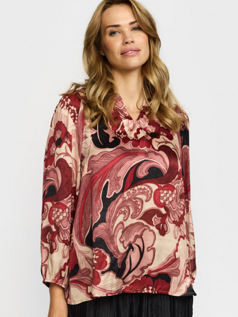 Satinblus Runa vinröd från 2-BIZ