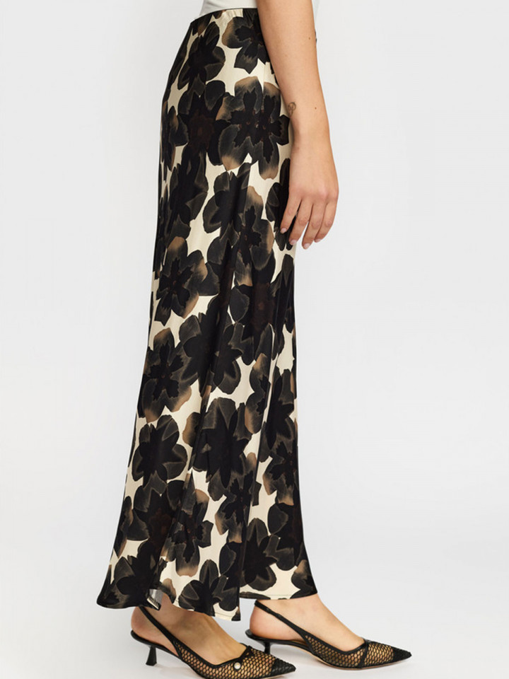 Satinkjol Georgina creme/brun/svart...