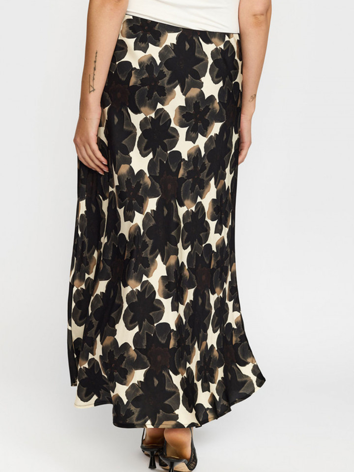 Satinkjol Georgina creme/brun/svart...