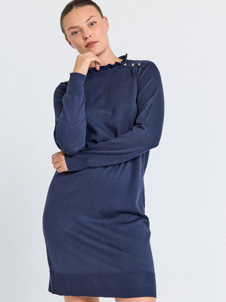 Finstickad klänning Katie blå från FreeQuent