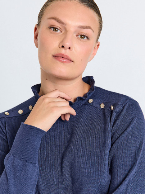 Finstickad klänning Katie blå från FreeQuent