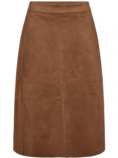 Kjol Noville i mockaimitation cognac från FreeQuent