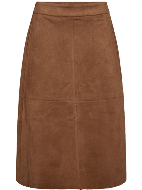 Kjol Noville i mockaimitation cognac från FreeQuent