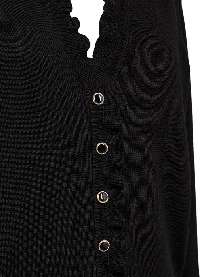 Kofta Katie v-ringad svart Freequent