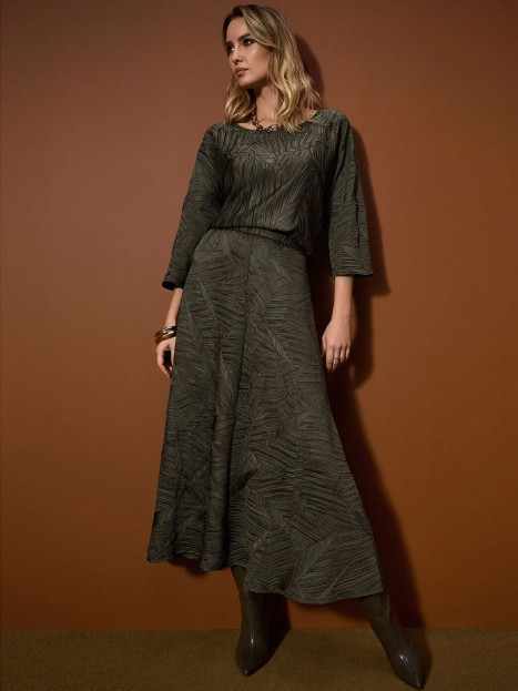 Krinklad satinkjol grön från Joseph Ribkoff