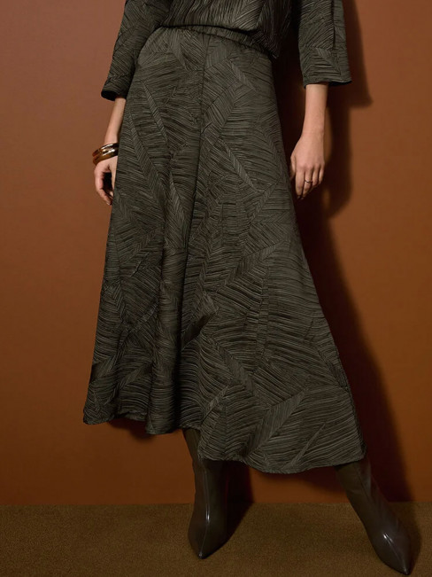 Krinklad satinkjol grön från Joseph Ribkoff