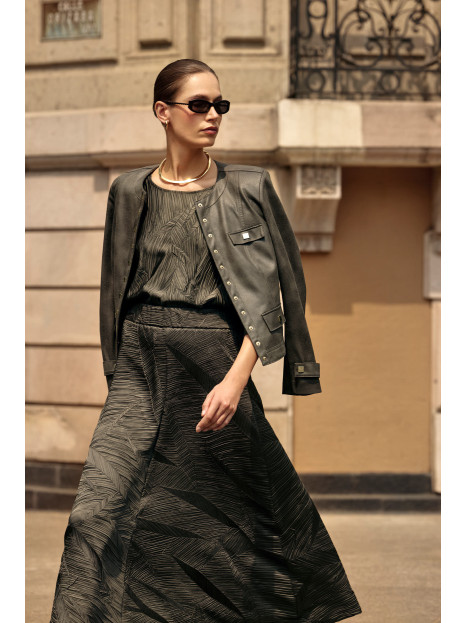 Krinklad satinkjol grön från Joseph Ribkoff