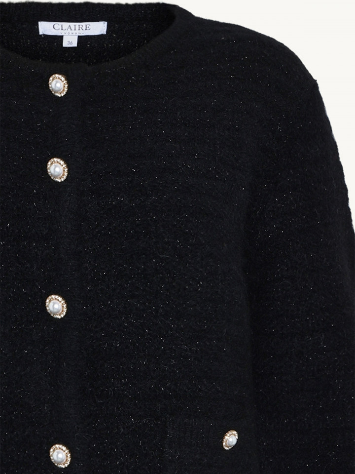 Kofta pärlknappar svart från Claire