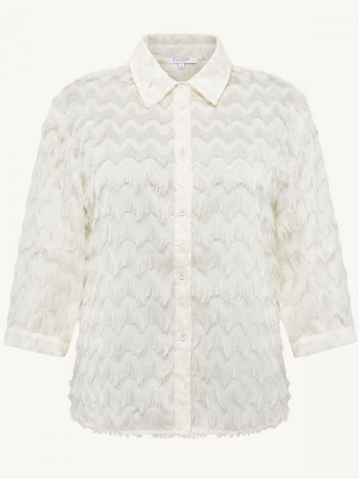 Blus fransar cremevit från Claire