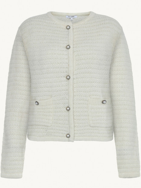 Kofta pärlknappar vit från Claire