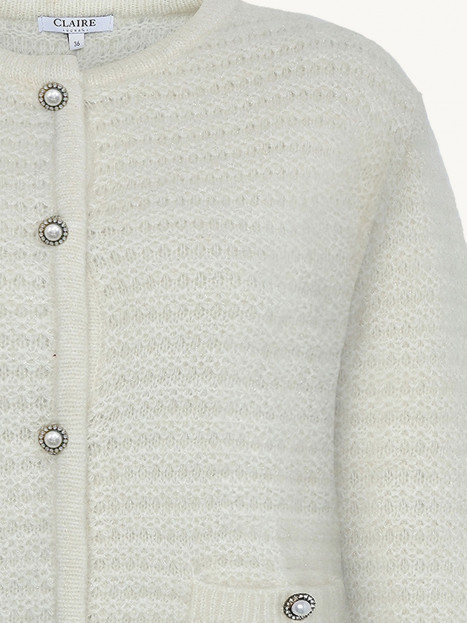 Kofta pärlknappar vit från Claire