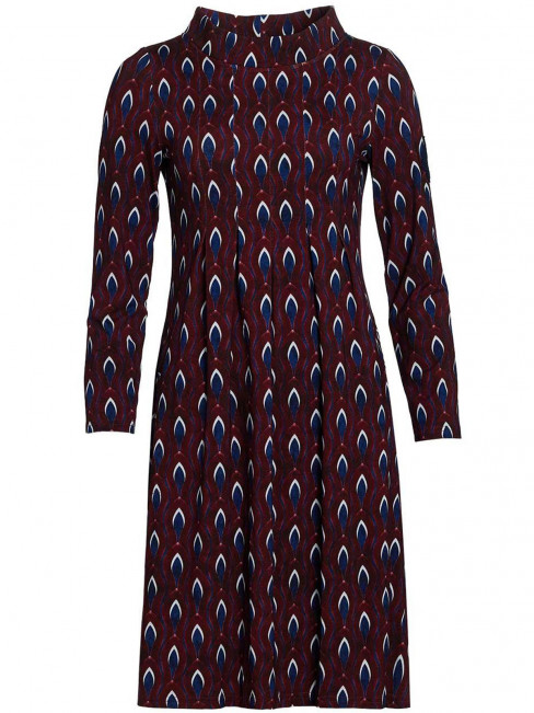 Trikåklänning Dualmina vinröd/marin från du Milde 2