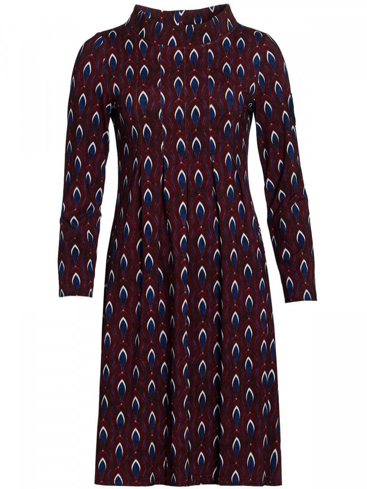 Trikåklänning Dualmina vinröd/marin...