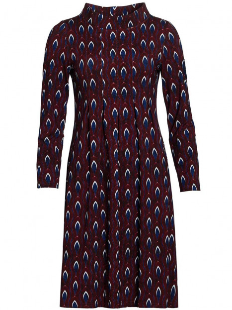 Trikåklänning Dualmina vinröd/marin från du Milde