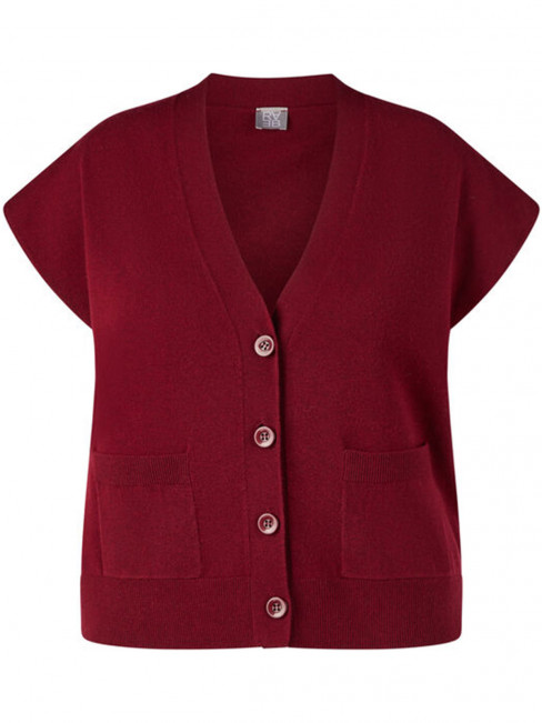 Finstickad väst vinröd från Rabe 2