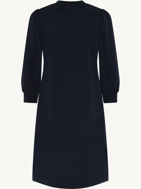 Trikåklänning marin puffärm från Claire