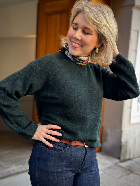 Stickad tröja Scarab mörk grön från Mos Mosh 2