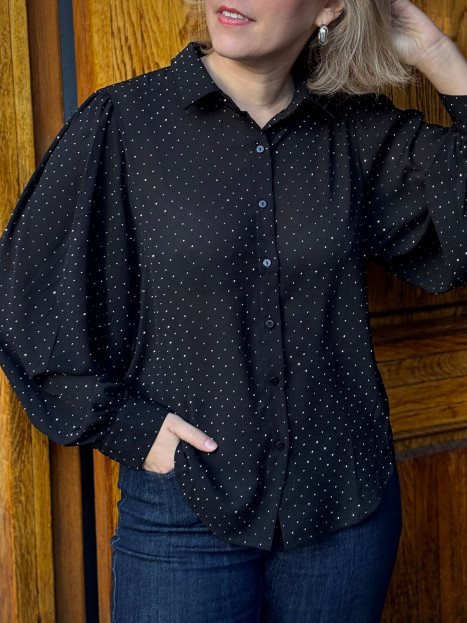 Festblus svart med stenar från Chica London