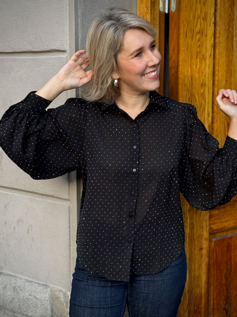 Festblus svart med stenar från Chica London