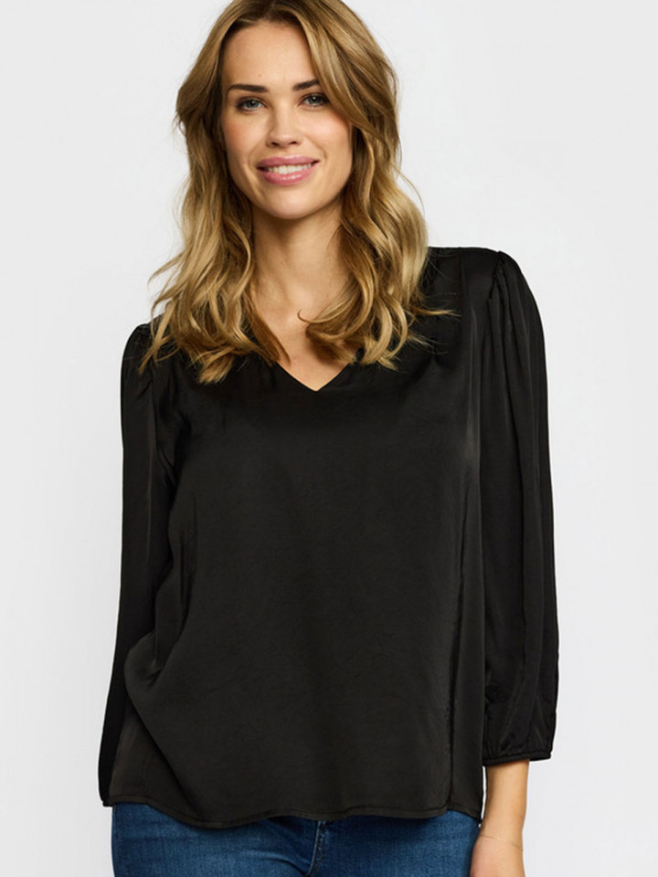 Satinblus Cille svart från 2-BIZ