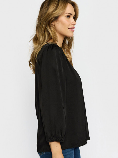 Satinblus Cille svart från 2-BIZ