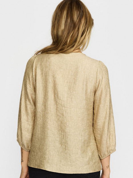 Krinklad satinblus Moa guld från 2-BIZ