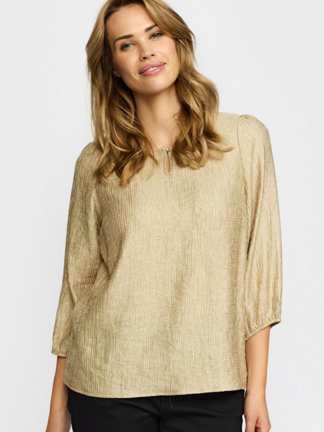 Krinklad satinblus Moa guld från 2-BIZ