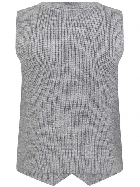 Stickad väst Kanita grå från SoyaConcept 2