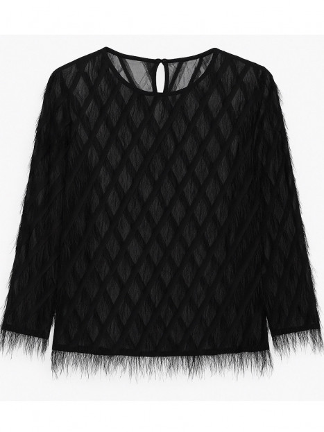 Festblus Pava med tunna fransar svart från 2-BIZ