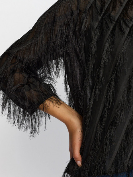 Festblus Pava med tunna fransar svart från 2-BIZ