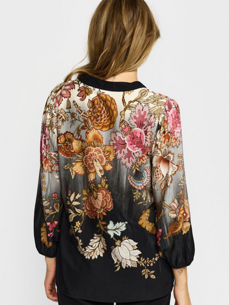 Viskosblus Rina svart multi från 2-BIZ