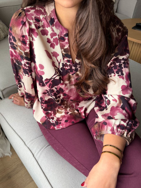 Viskosblus Suna vinröd från 2-BIZ