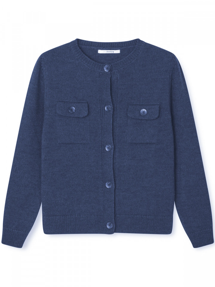 Stickad kofta denimblå från...