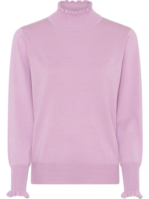 Finstickad polo rosa från Micha