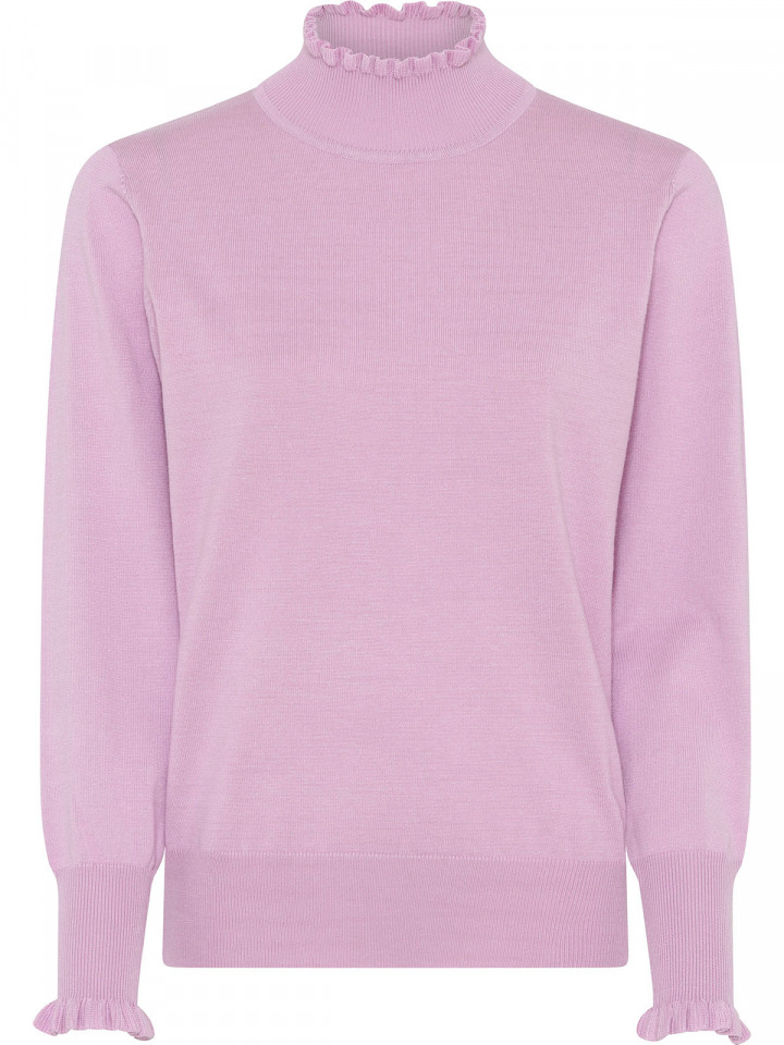 Finstickad polo rosa från Micha