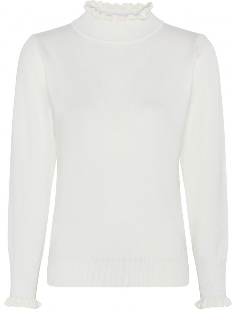 Finstickad polo vit från Micha