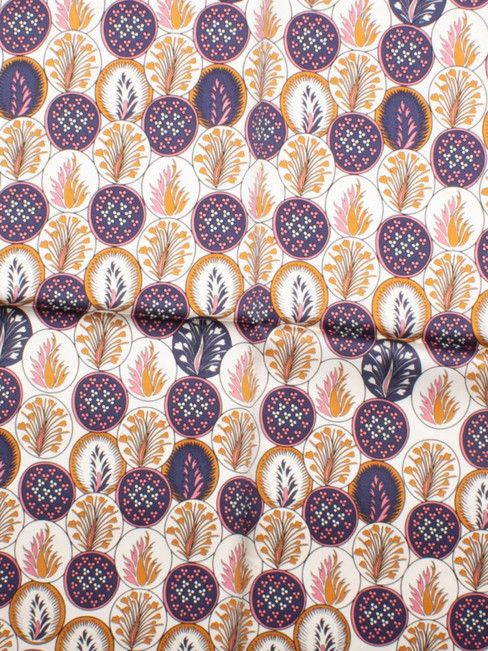 Sidenscarf marin, guld, rosa, creme från 7EAST 2